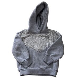 ZARA | Sequin Hoodie | Girls 6 | Grey